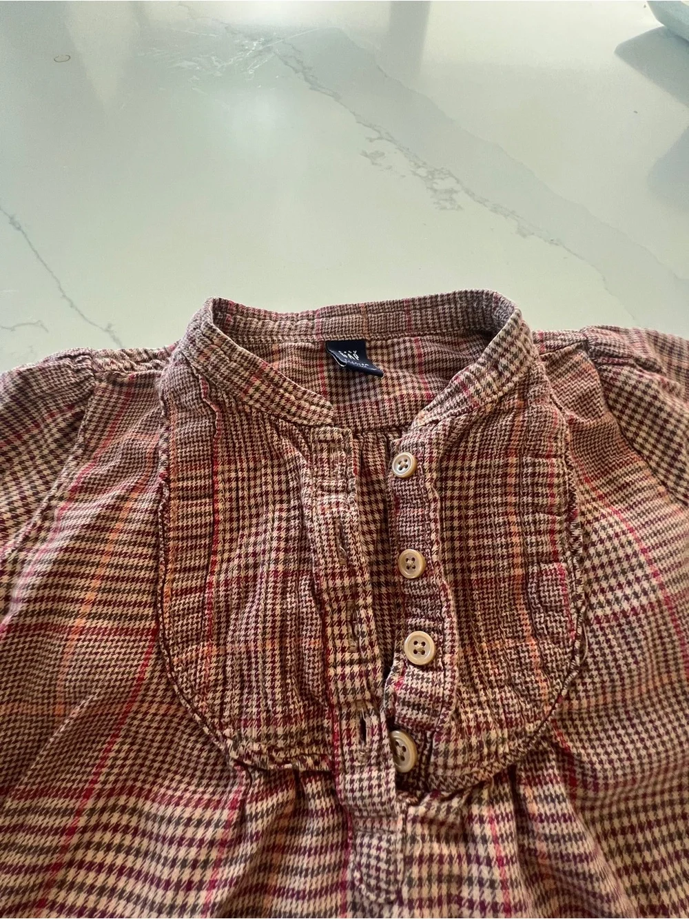 2pc Girls Outfit GAP Plaid Tunic with Burgundy Leggings 3T